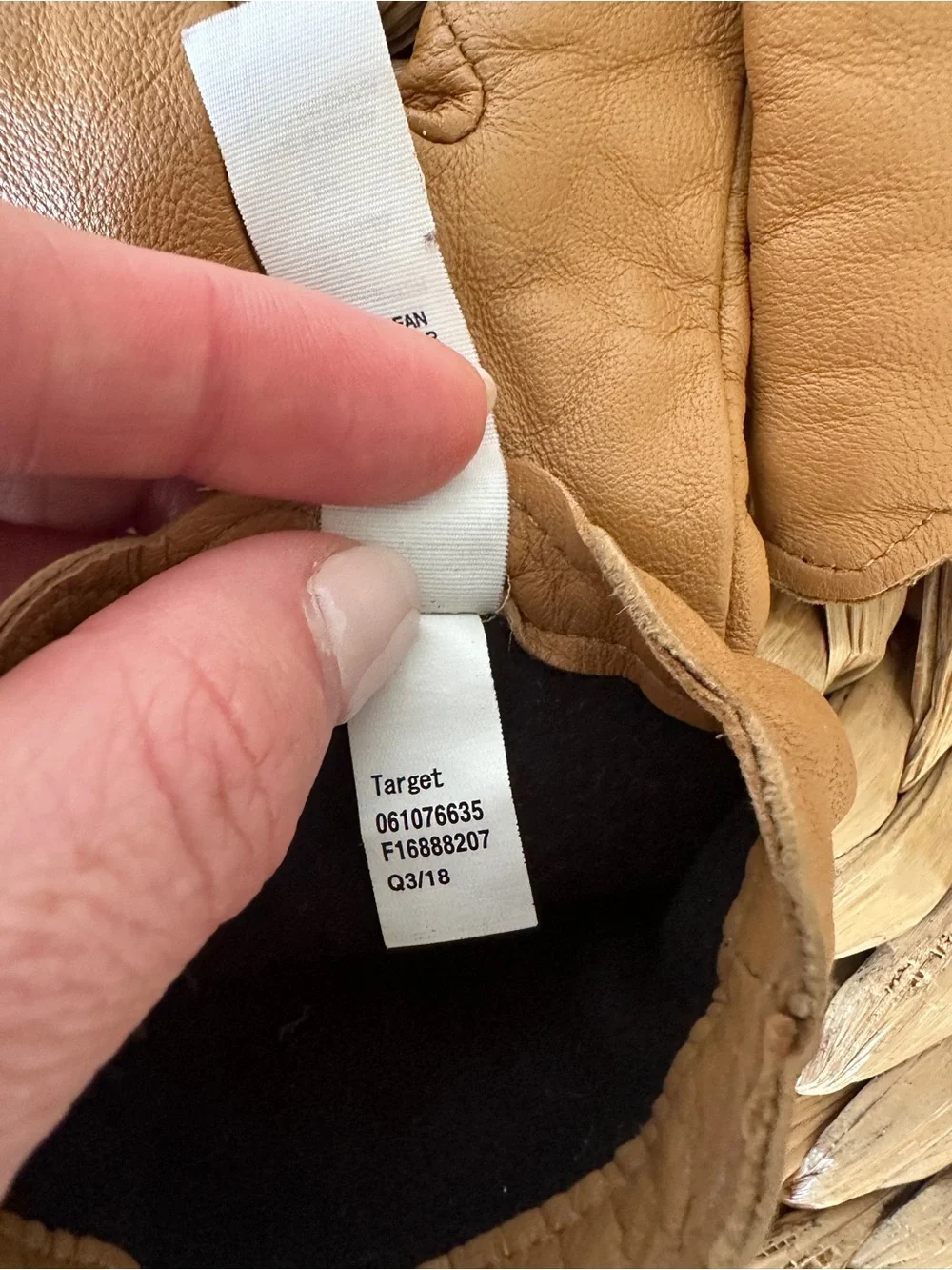 Tan Leather Gloves Scalloped Edge Touchscreen Finger M L